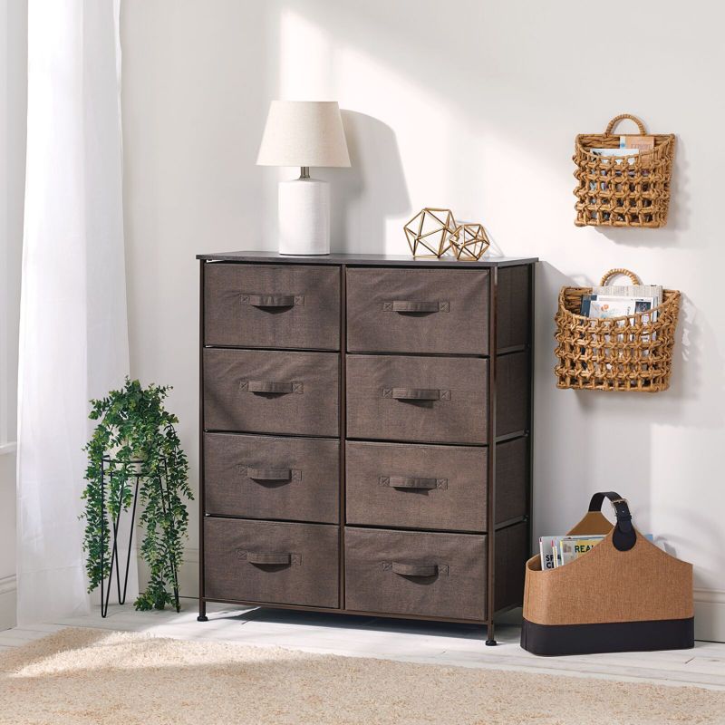 mDesign Large Storage Dresser Furniture with 8 Removable Fabric Drawers, 2 of 7