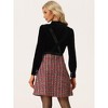 Allegra K Women's Vintage Plaid Suspender Button Decor High Waist Tweed Skirt - 3 of 4