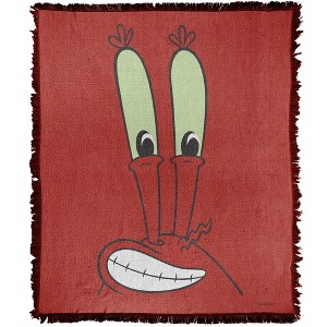 Spongebob Mr. Krabs Smile Face Blanket 50"x60" Woven Tapestry - 1 of 4