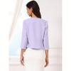 Allegra K Women's Open Front Collarless 3/4 Sleeve Peplum Business Work Suit Blazer - 3 of 4