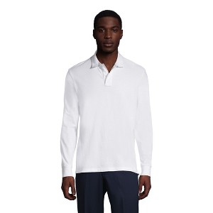 Lands' End School Uniform Young Men's Long Sleeve Mesh Polo Shirt - 1 of 3