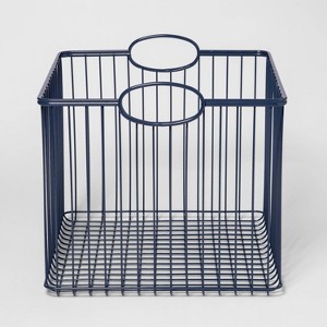 Wire Stackable Kids' Storage Basket Navy - Pillowfort™ - 1 of 4