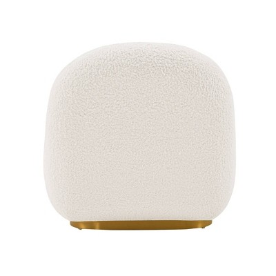 Edina White Boucle and Pine Wood Accent Chair