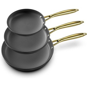 Non Stick Frying Pans, Nonstick Cast Iron Skillets 3 Pcs - 8 Inch, 10 Inch and 12 Inch Nonstick Frying Pan Set, Professional Frying Pans Set - 1 of 4