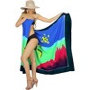 LA LEELA Women's Wrap Swimwear Cover up Sarong Wraps One Size Cyan Turtle - 4 of 4