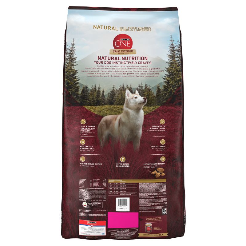Purina ONE SmartBlend True Instinct Natural Dry Dog Food with Real Turkey & Venison, 4 of 9
