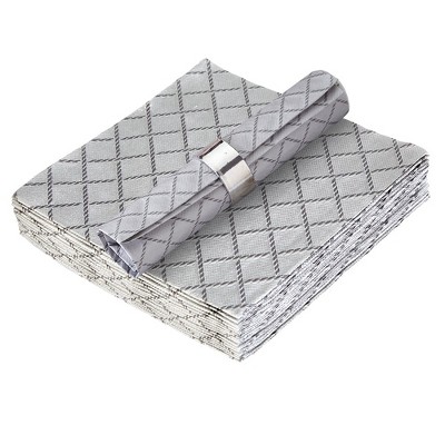 Silver Spoons Quilted Linen Look Napkins for Events