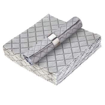 Silver Spoons Quilted Linen Look Napkins For Events, Guest Towels