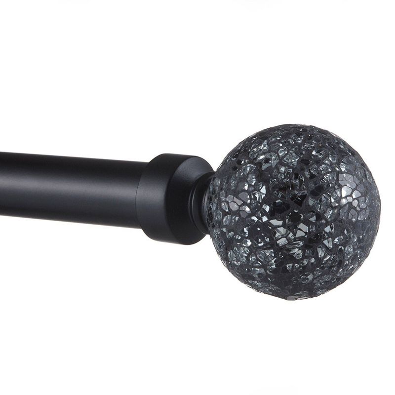Exclusive Home Black Pearl Mosaic Curtain Rod - Matte Black, 4 of 8