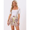 INSPIRE CHIC Women's Summer Floral Tiered Ruffle Cute Mini Skirt - 3 of 4
