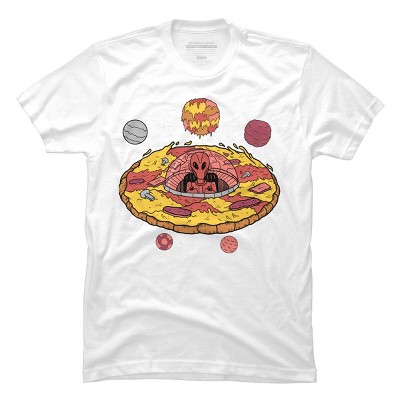 Men's Design By Humans Pizza Ufo By fathi_dhia T-Shirt