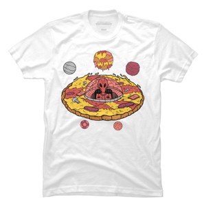 Men's Design By Humans Pizza Ufo By fathi_dhia T-Shirt - 1 of 4