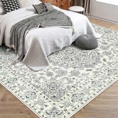 Garvee Traditional Area Rug -Ultra Thin Soft Washable Rug, Non Slip Carpet