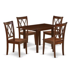HomeStock 5-Pc Mahogany Finish Solid Wood Top - Dining Room Set - Seats 4 - 1 of 4