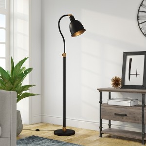 Hudson and Canal Adjustable Arc Floor Lamp with Metal Shade - 1 of 4