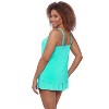 Aqua Green Women's Keyhole Tankini w/ Hardware - 2 of 3