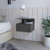 GlasFlength Nightstands Wall Mounted Bedside Table Storage Nightstand Floating Nightstand with Drawer for Room, Gray, 13.2"*14.01"*11.61" - 2 of 4