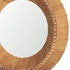 HomeRoots 30" Brown Solid Wood Faceted And Beaded Round Framed Accent Mirror - 4 of 4