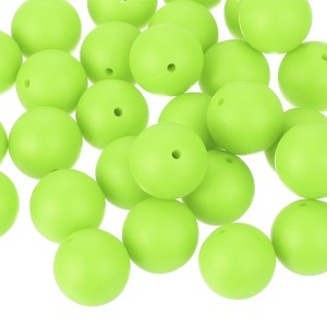 Unique Bargains Round Loose Silicone Beads for DIY Keychain Jewelry Making 50 Pcs - 1 of 4