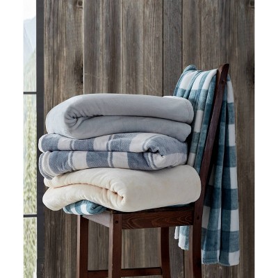 Twin Light Gray Reversible Fleece Blanket