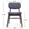 Set of 2 Dining Chairs with Upholstered Seat, Mid-Century Modern Armless Accent Chairs with Rubberwood Frame-Baofuwish - 4 of 4