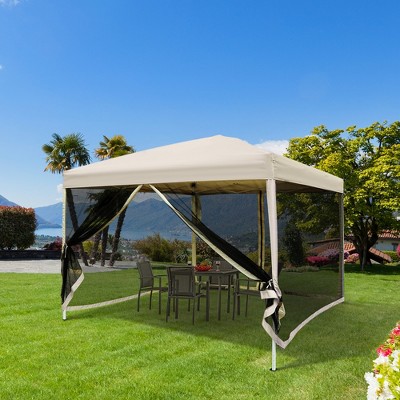 Vynxaria 210D Oxford 10' x 10' Pop Up Canopy Tent with Netting, Instant Screen Room House, Tents for Parties, Height Adjustable