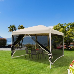 Vynxaria 210D Oxford 10' x 10' Pop Up Canopy Tent with Netting, Instant Screen Room House, Tents for Parties, Height Adjustable - 1 of 4