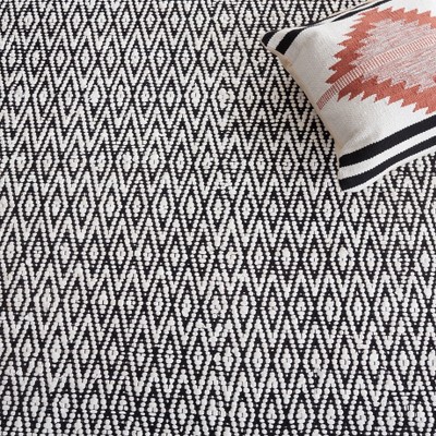 Montauk Black and Ivory Handwoven Cotton Area Rug