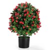 Sapphtopaz Faux Topiary Ball Tree Artificial Tree, Faux Plants Indoor with Wood Trunk, Room Decor for Home, Porch, 1.8FT/2 pcs - 4 of 4