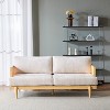 72" Square Arm 3-Seater Sofa, Boucle Fabric Upholstery, Natural Cane Rattan Weave, Solid Wood Frame,Natural+Beige -- Frevyn - 2 of 4