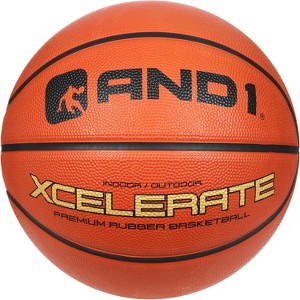 AND1 Xcelerate Rubber Basketball: Official Regulation Size 7 (29.5”) Streetball, Made for Indoor/Outdoor Games - 1 of 4