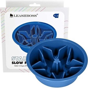 Leashboss Elevated Slow Feed Bowl - Blue - 1.5 Cup - 1 of 4