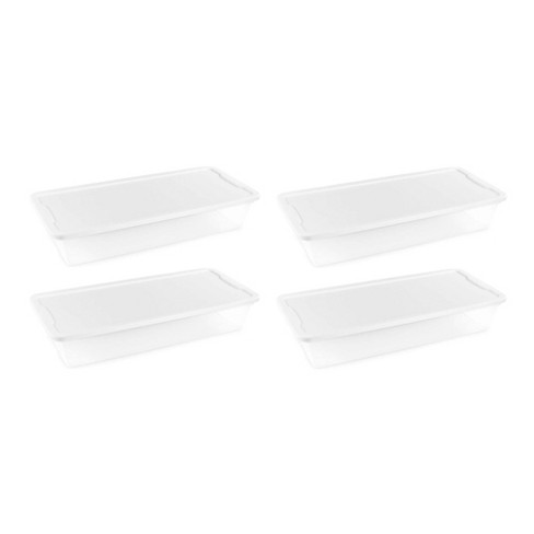 Homz 64 qt Multipurpose Stackable Storage Bin with Latching Lids, Clear (8 Pack)