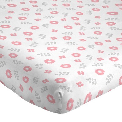 Pink Floral Organic Cotton Full Sheet Set