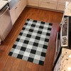 Bungalow Flooring 3'x5' Plaid FlorArt Low Profile Machine Washable Kitchen Mat Black: Indoor Skid-Resistant Rug - 2 of 2