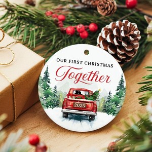 Christmas Couples Gifts - First Christmas Together Ornament 2025 for Him Her, Boyfriend Girlfriend, Married Couple - 1 of 4
