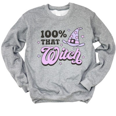 Simply Sage Market Women's Graphic Sweatshirt Purple 100% That Witch