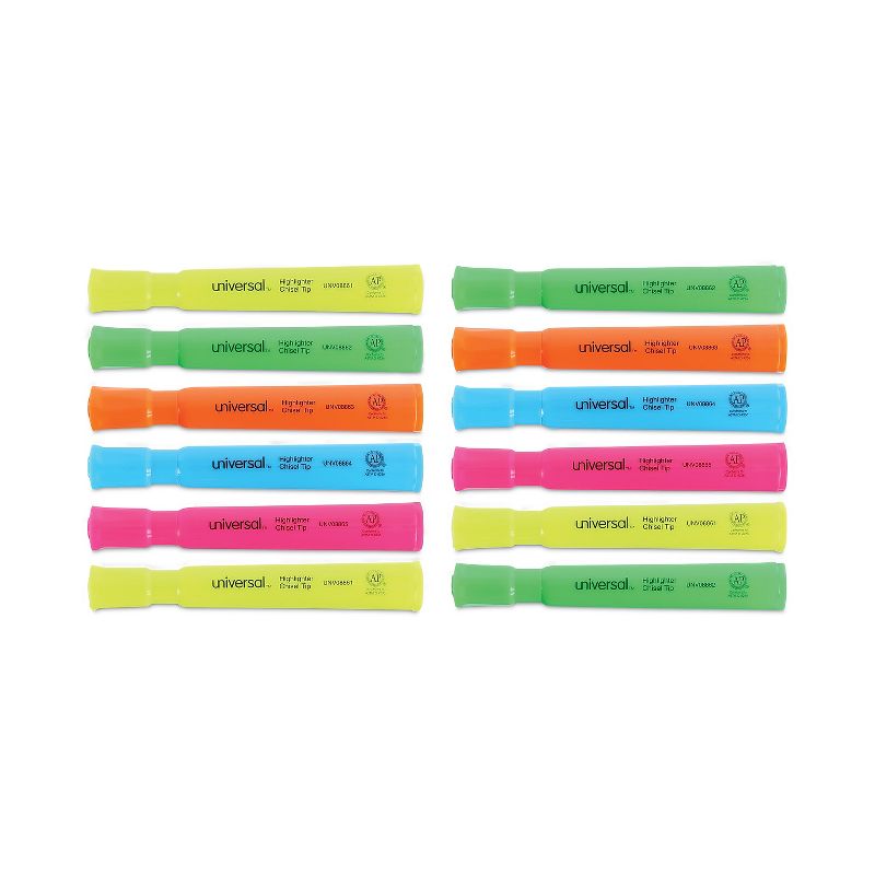 UNIVERSAL Desk Highlighter Chisel Tip Assorted Colors 12/Set 08867, 3 of 8