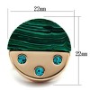 Slickblue Women’s IP Rose Gold Stainless Steel Ring with Emerald Synthetic Malachite & Clear Accents – Sizes 5-10 - 2 of 4