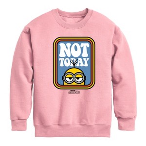 Boys' - Despicable Me Minions - Not Today Graphic Long Sleeve Fleece Sweatshirt - 1 of 3