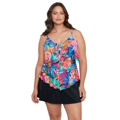 Women's Trimshaper Ronnie Tankini Swimsuit Top - Layered Jungle