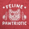 Womens Feline Pawtriotic T Shirt Funny Pet Cat 4th of July Graphic Novelty Tee - Crazy Dog Women's T Shirt - 2 of 4