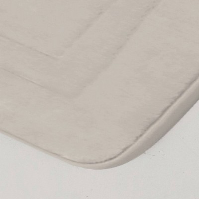 Gray Memory Foam Bath Runner with Hotel Border, 24 x 60 Inches