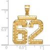 Black Bow Jewelry 14k Yellow Gold, Varsity Collection, Large D/C Pendant Number 62 - 2 of 3