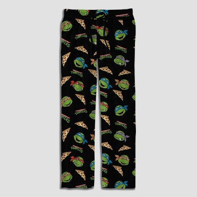 Men's Teenage Mutant Ninja Turtles Knit Fictitious Character Printed Pajama  Pants - Black L