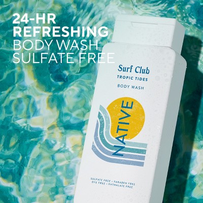 Native Limited Edition Surf Club Body Wash - Tropical Tides - 18 fl oz: Moisturizing, Hydrating, Nourishing, Dye-Free