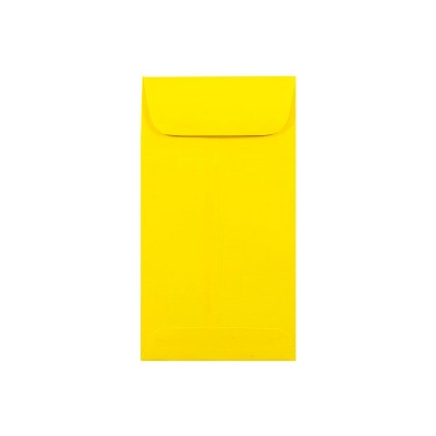 JAM Paper #7 Coin Business Colored Envelopes 3.5 x 6.5 Yellow Recycled Bulk 1000/Carton (1526761C)