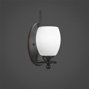 Toltec Lighting Capri 1 - Light Sconce in  Dark Granite with 5" White Linen  Shade - 1 of 1