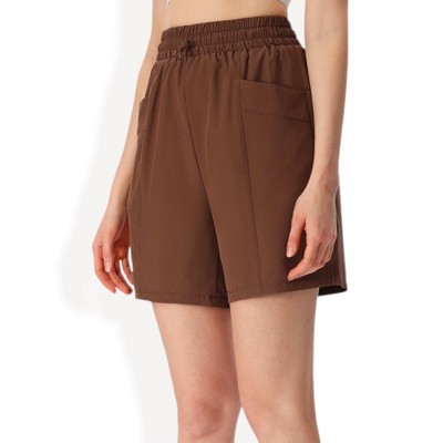 Anna-Kaci Active Women's Mid-Length Elastic Waist Shorts with Side Pockets Lightweight for Everyday Wear