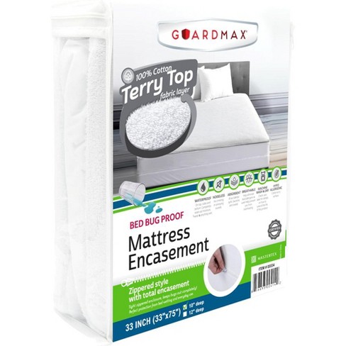 Cot Size Mattress Protector By Guardmax Terry Cotton Waterproof Bed Bug Proof Soft Comfortable Cover With 10 Inch Deep Pockets Target